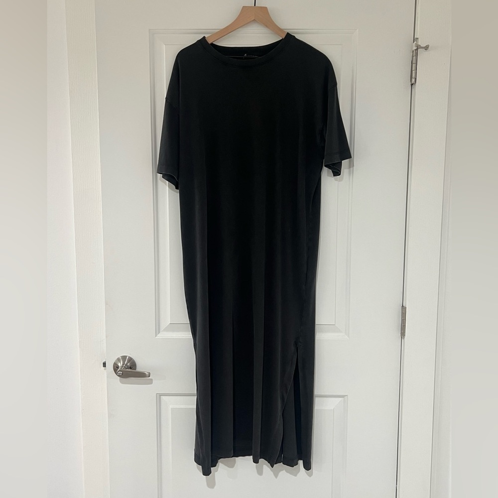 Slit Heavy Cotton Tee-Shirt Dress Women's